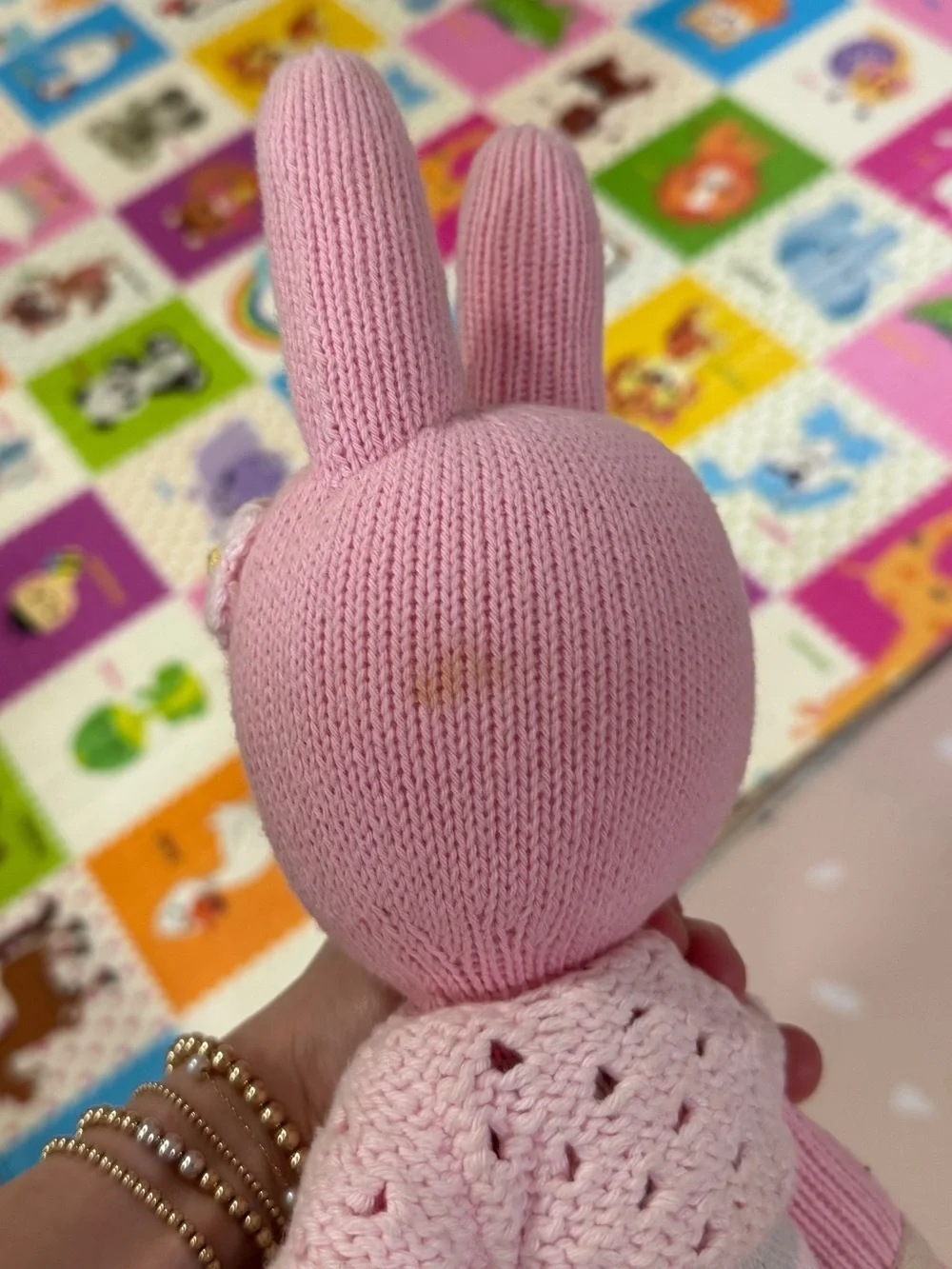 Cuddle + Kind Chloe the bunny knit cardigan 13” cardigan daisy stuffed animal